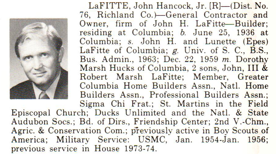 Representative John Hancock LaFitte, Jr. biorgraphy