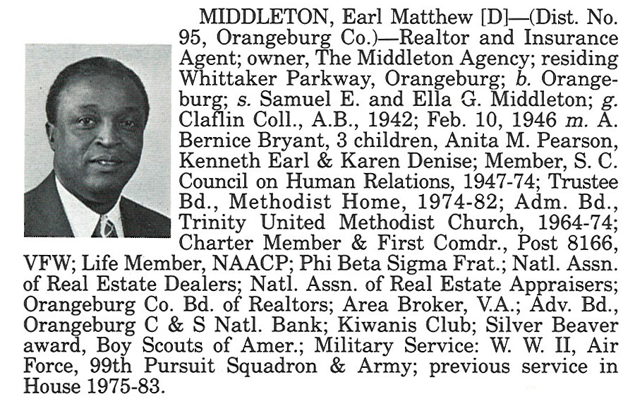 Representative Earl Matthew Middleton biorgraphy