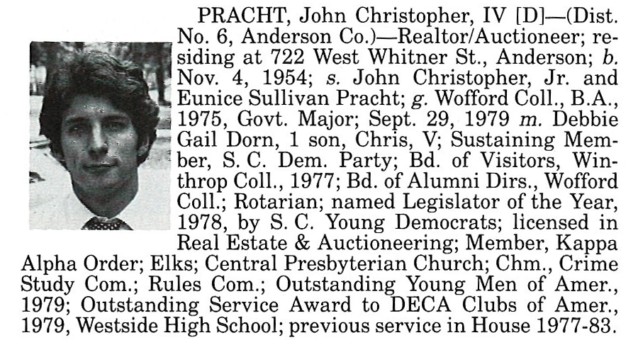 Representative John Christopher Pracht IV biorgraphy