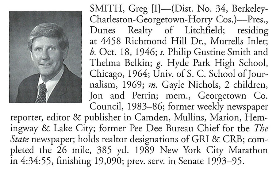 Senator Greg Smith biorgraphy
