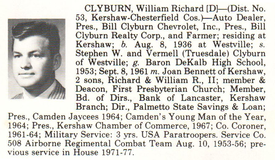 Representative William Richard Clyburn biorgraphy