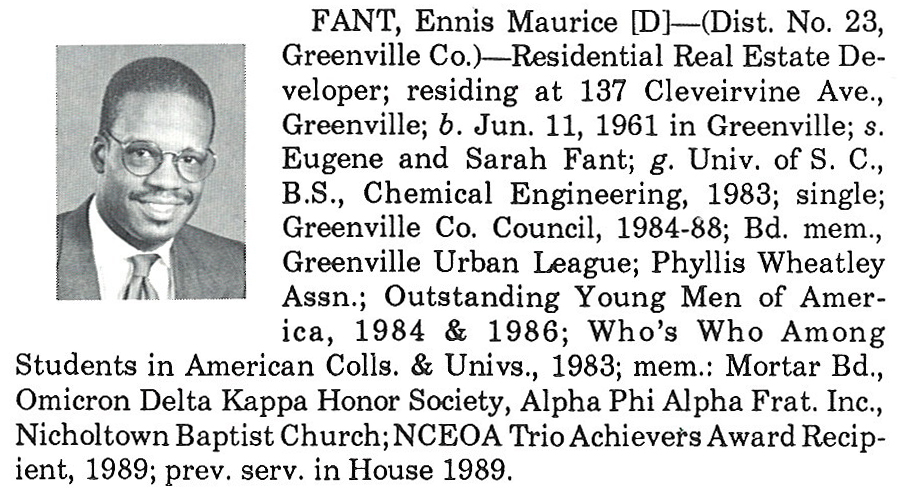 Representative Ennis Maurice Fant biorgraphy