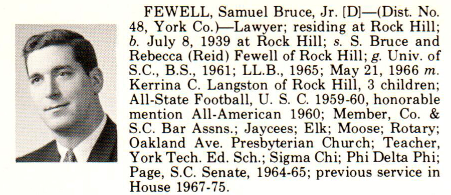 Representative Samuel Bruce Fewell, Jr. biorgraphy