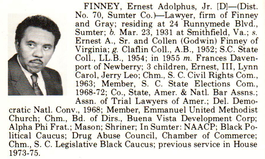Representative Ernest Adolphus Finney, Jr. biorgraphy