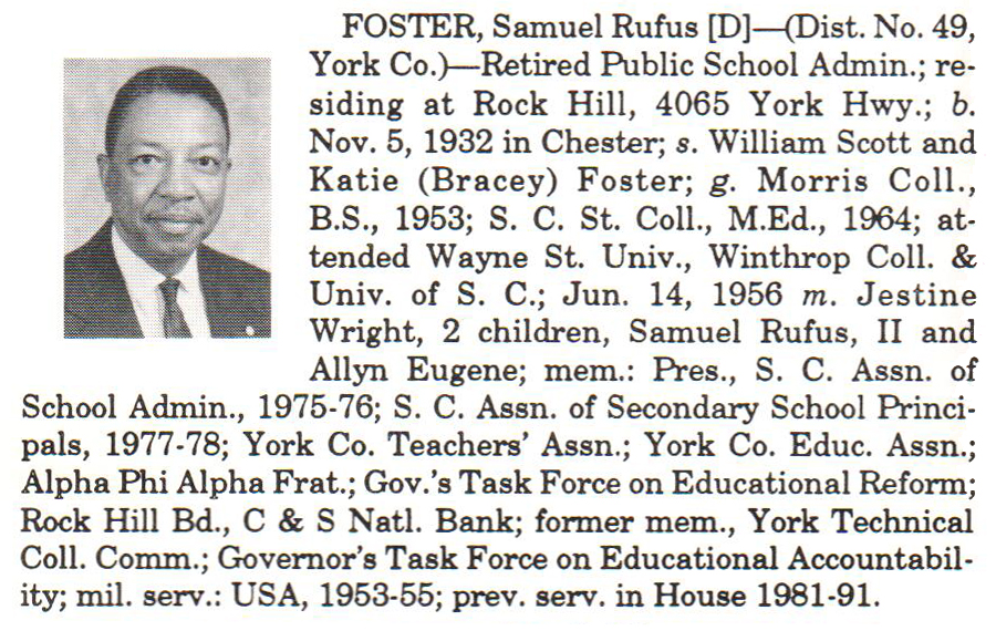 Representative Samuel Rufus Foster biorgraphy