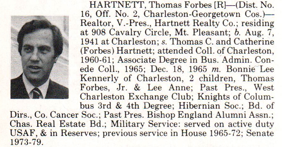 Senator Thomas Forbes Hartnett biorgraphy